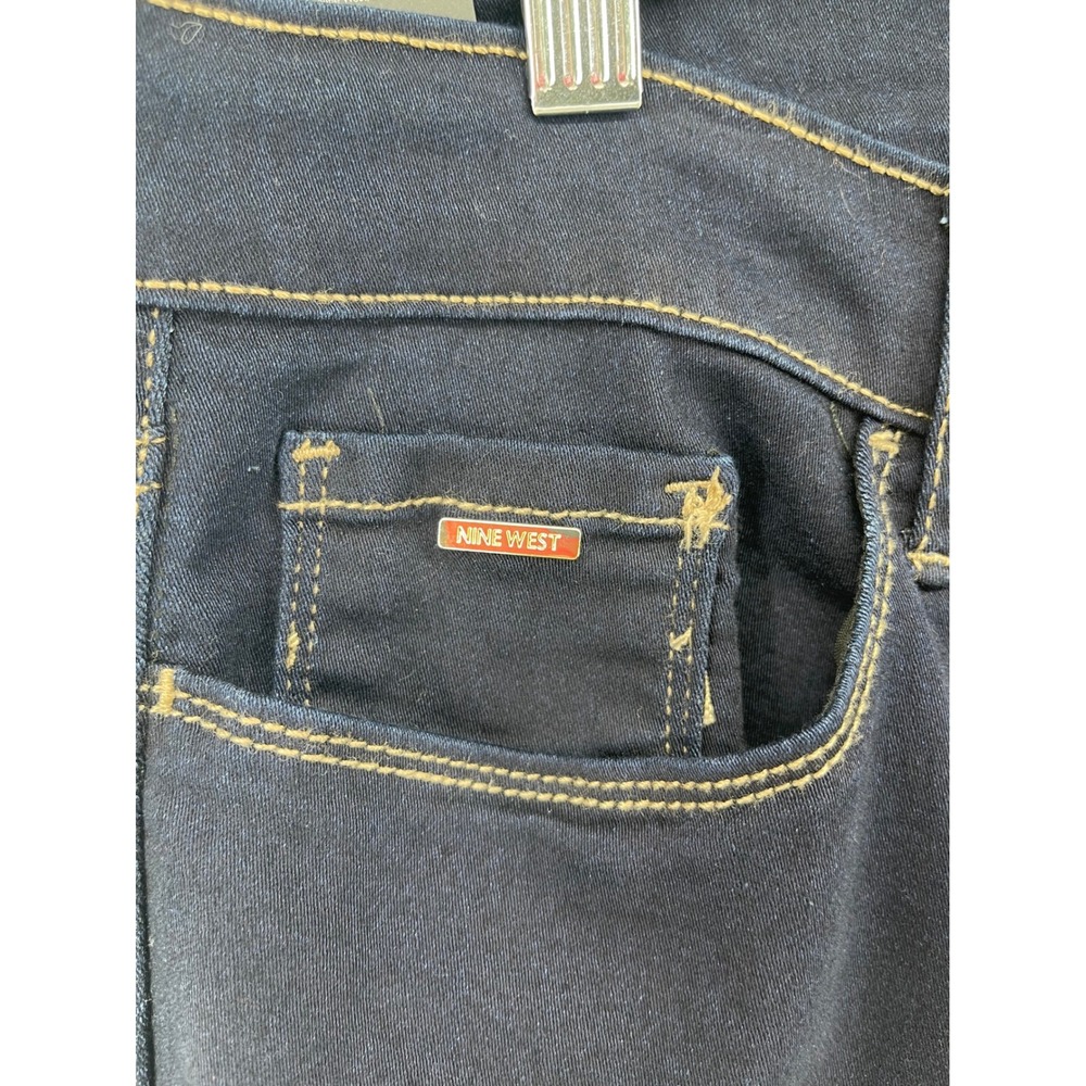Nine West Cigarette Mid Rise Skinny Jeans Dark Rinse Indigo Blue Womens 14 NWT - Picture 9 of 9